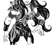 Coloriage et dessins gratuit Xena en noir et blanc pour adulte à imprimer