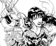 Coloriage Xena et Gabrielle en plein combat