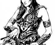 Coloriage Xena guerri&egrave;re f&eacute;roce