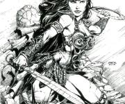 Coloriage Xena guerri&egrave;re poster pour adulte