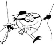 Coloriage Coeur dr&ocirc;le comme Zorro