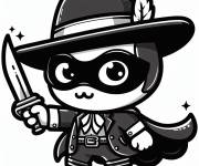 Coloriage Enfant dans l'uniforme de Zorro