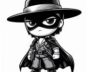 Coloriage Garçon déguisé en Zorro masqué