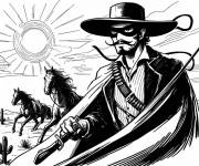 Coloriage Illustration de Zorro sous le soleil