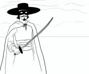 Coloriage L'h&eacute;ro Zorro imprimable