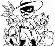 Coloriage Les amis de Zorro maternelle
