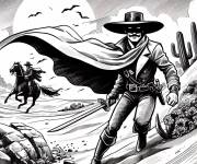 Coloriage Les aventures de Zorro justicier