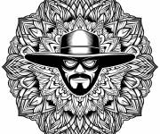 Coloriage Mandala de Zorro masqu&eacute;