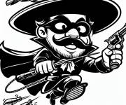 Coloriage Mini Zorro en noir et blanc