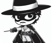 Coloriage Petit Zorro chibi