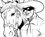 Coloriage et dessins gratuit Photo de Zorro et son cheval à imprimer