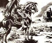 Coloriage et dessins gratuit Sc&egrave;ne du film Zorro r&eacute;aliste à imprimer