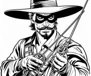 Coloriage Zorro avec des armes de combat