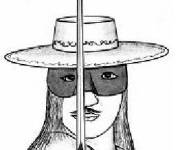 Coloriage et dessins gratuit Zorro avec son &eacute;p&eacute;e avec le symbole Z à imprimer