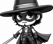 Coloriage Zorro chibi pour enfants