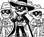 Coloriage Zorro de bande anim&eacute; en ligne