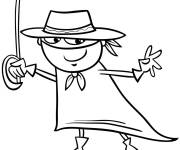 Coloriage Zorro de dessin anim&eacute;