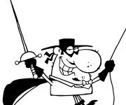 Coloriage Zorro dr&ocirc;le de bande anim&eacute;