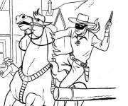 Coloriage et dessins gratuit Zorro en action contre les m&eacute;chants à imprimer