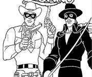 Coloriage Zorro en noir et blanc