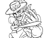 Coloriage Zorro et son &eacute;p&eacute;e en noir et blanc