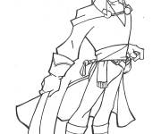 Coloriage Zorro justicier en noir et blanc