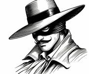 Coloriage Zorro justicier gratuit
