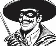 Coloriage Zorro justicier joyeux