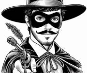 Coloriage Zorro le gentleman mais l'héro de la liberté