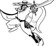 Coloriage et dessins gratuit Zorro le renard justicier au combat à imprimer