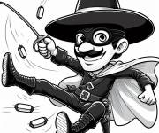 Coloriage Zorro masqué amusant pour enfants