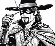 Coloriage Zorro masqué du film pour adulte