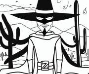 Coloriage Zorro stylisé de dessin animé