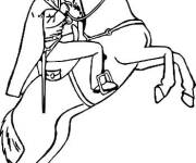 Coloriage et dessins gratuit Zorro sur son cheval facile à imprimer