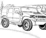 Coloriage et dessins gratuit Voiture 4 X 4 Hummer à imprimer