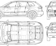 Coloriage Audi dessin technique