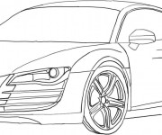 Coloriage et dessins gratuit Audi R8 à découper à imprimer