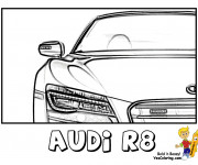 Coloriage Audi R8 vue de de face
