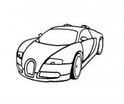 Coloriage et dessins gratuit Voiture Bugatti Veyron à imprimer