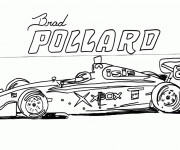 Coloriage Auto de course en noir et blanc