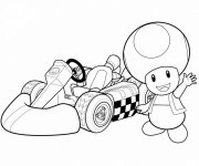 Coloriage et dessins gratuit Auto de course Mario Kart à imprimer