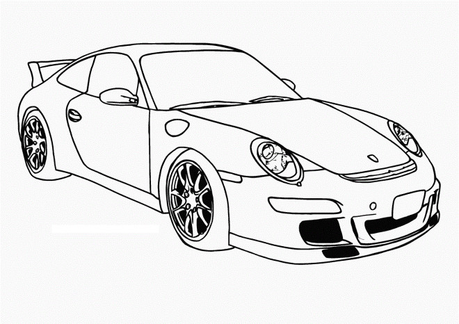 Coloriage Auto de course Porsche Panamera dessin gratuit à imprimer