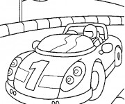 Coloriage Auto de course sur Le Parcours