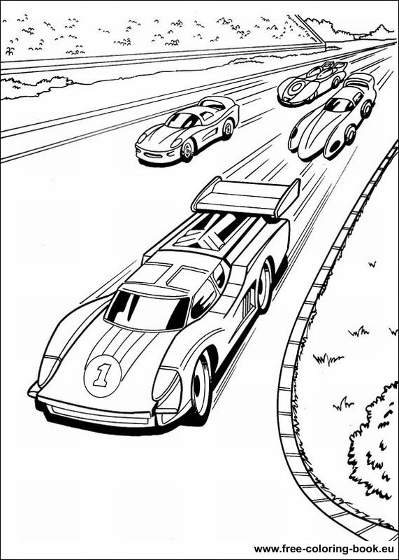Coloriage Course de Voiture très rapide dessin gratuit à imprimer
