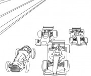 Coloriage Un course des Voitures rapides