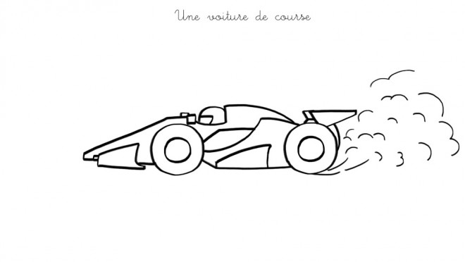 Coloriage Une Voiture de course facile dessin gratuit à imprimer