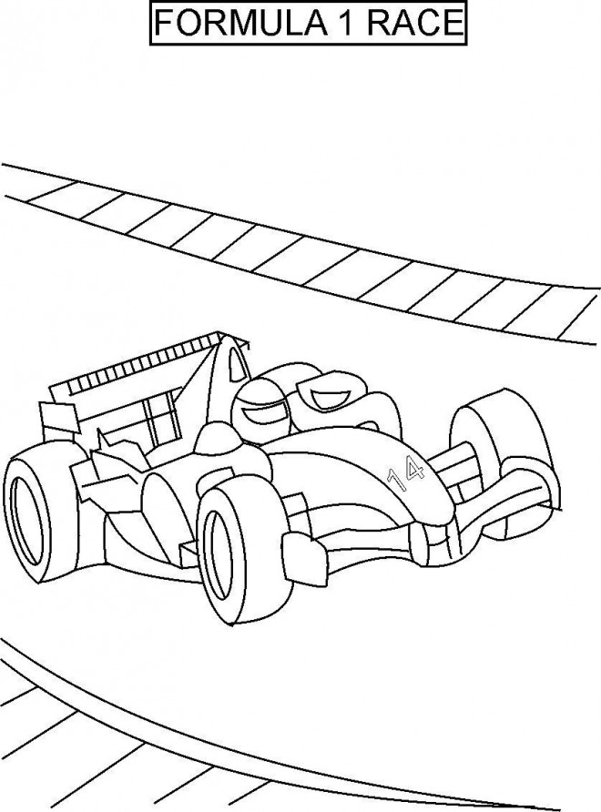 Coloriage Voiture Formule 1 En Course Dessin Gratuit à Imprimer