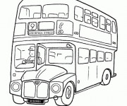 Coloriage Autobus à deux étages anglais
