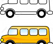 Coloriage Autobus facile en jaune