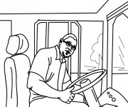 Coloriage Chauffeur de Bus en couleur